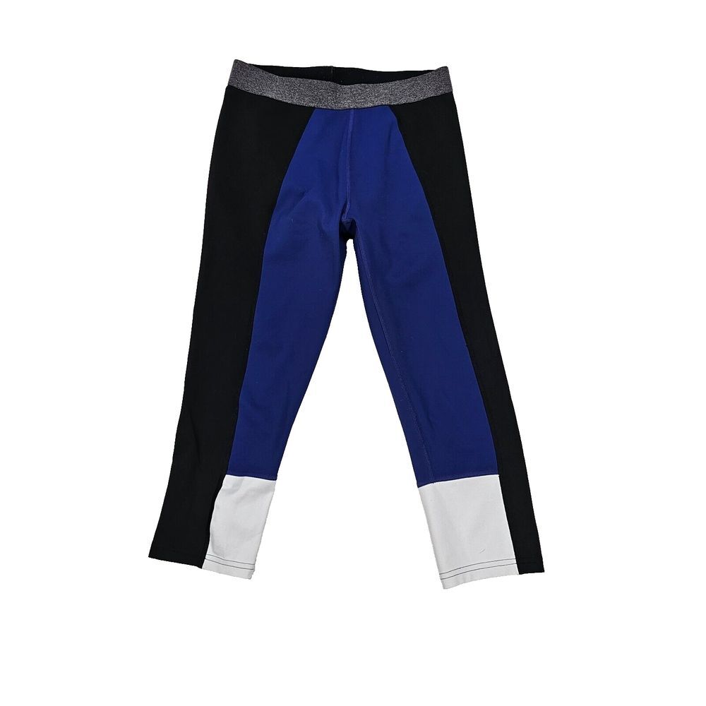 Athleta Derek Lam IOC Medium Leggings Black Green Mid Rise‎ Stretch Colorblock